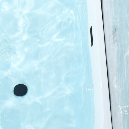 Satchi 67" x 32" Flatbottom Freestanding Acrylic Soaking Bathtub in Glossy White with Drain and Overflow