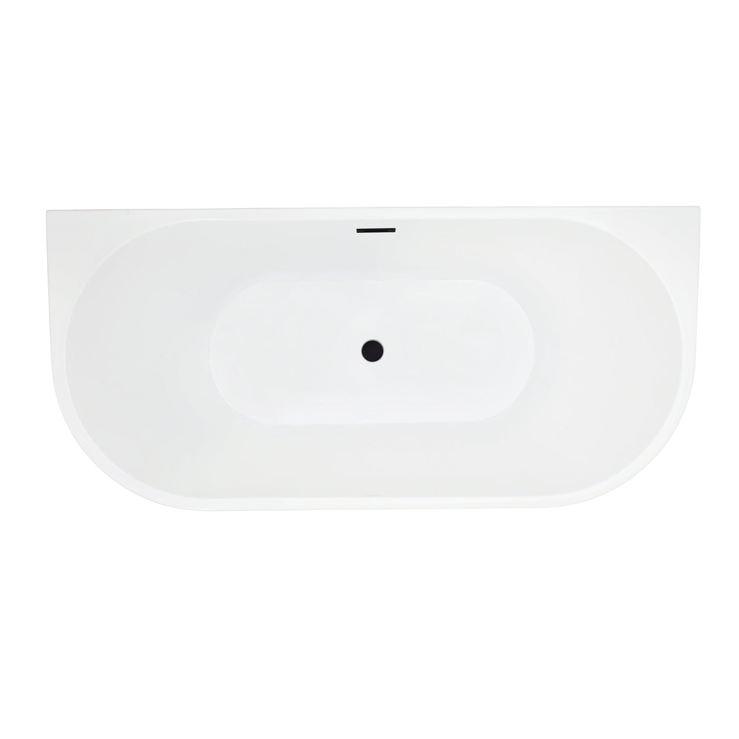 Satchi 67" x 32" Flatbottom Freestanding Acrylic Soaking Bathtub in Glossy White with Drain and Overflow