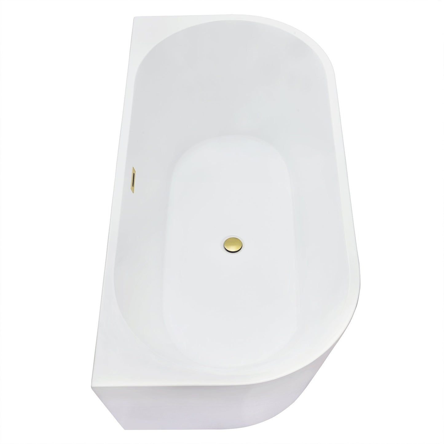 Satchi 67" x 32" Flatbottom Freestanding Acrylic Soaking Bathtub in Glossy White with Drain and Overflow