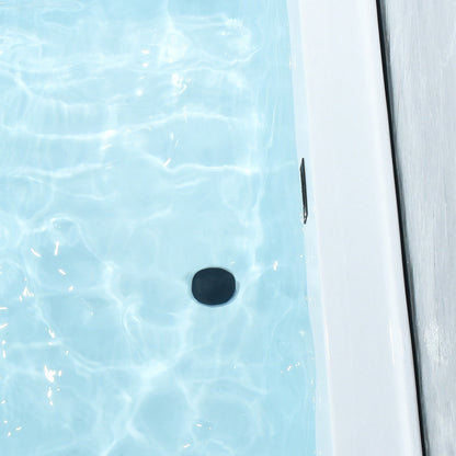 Groda 63" x 30" Flatbottom Freestanding Acrylic Soaking Bathtub in Glossy White with Drain and Overflow