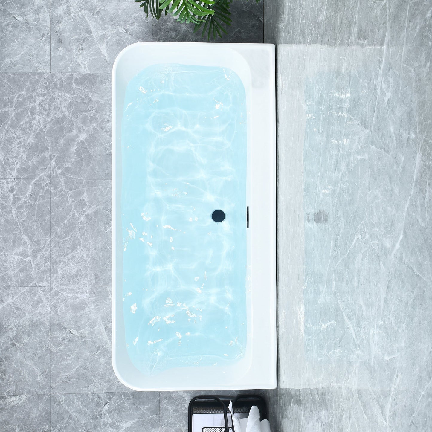 Groda 63" x 30" Flatbottom Freestanding Acrylic Soaking Bathtub in Glossy White with Drain and Overflow