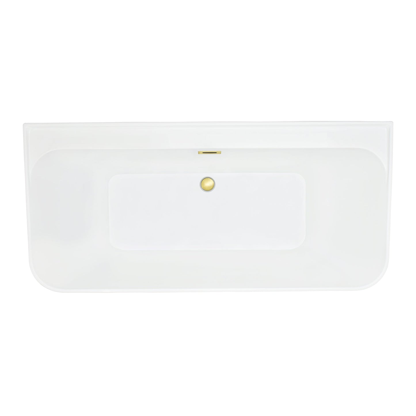 Groda 63" x 30" Flatbottom Freestanding Acrylic Soaking Bathtub in Glossy White with Drain and Overflow