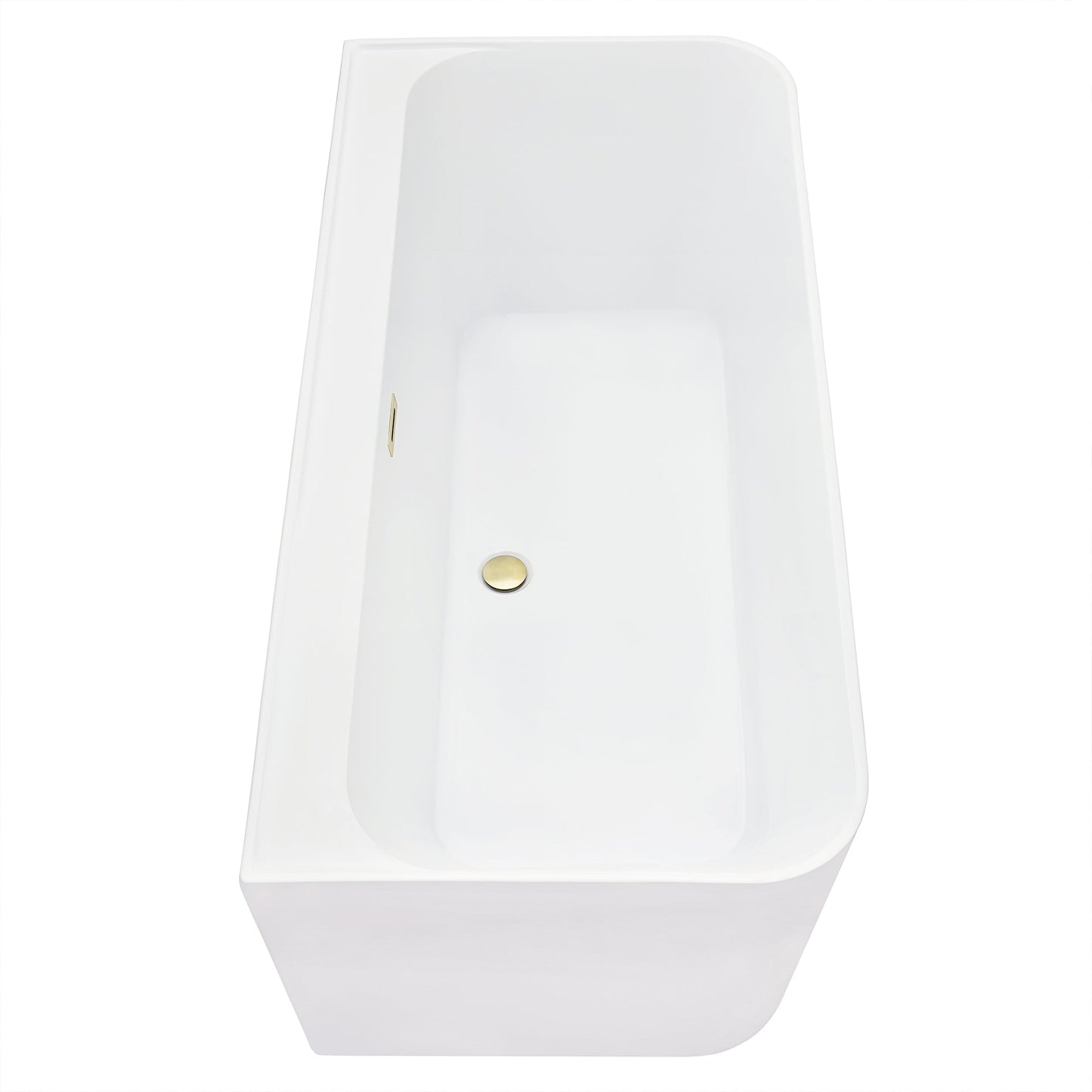 Groda 63" x 30" Flatbottom Freestanding Acrylic Soaking Bathtub in Glossy White with Drain and Overflow
