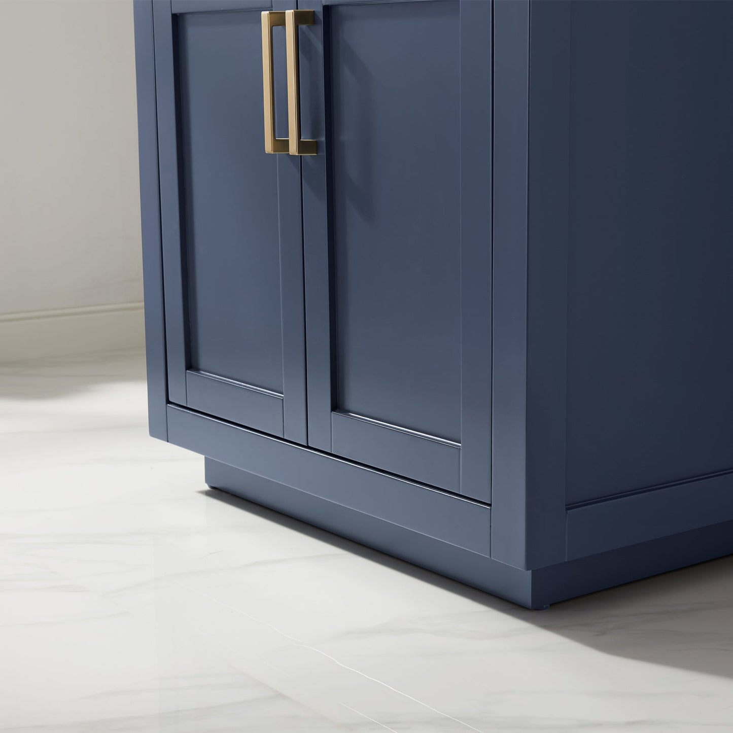 Ivy 30" Single Bathroom Vanity Set in Royal Blue and Carrara White Marble Countertop without Mirror