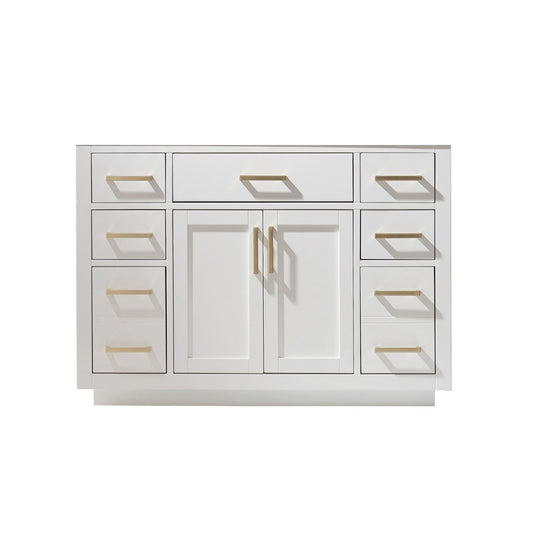 Ivy 48" Single Bathroom Vanity Cabinet Only in White without Countertop and Mirror