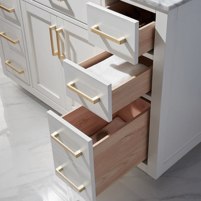 Ivy 48" Single Bathroom Vanity Cabinet Only in White and Mirror, without Countertop