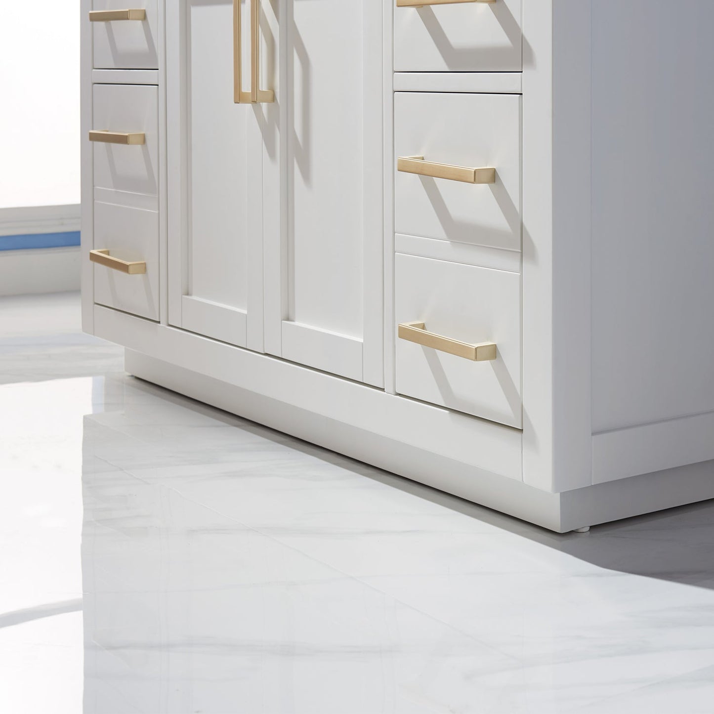 Ivy 48" Single Bathroom Vanity Set in White and Carrara White Marble Countertop without Mirror