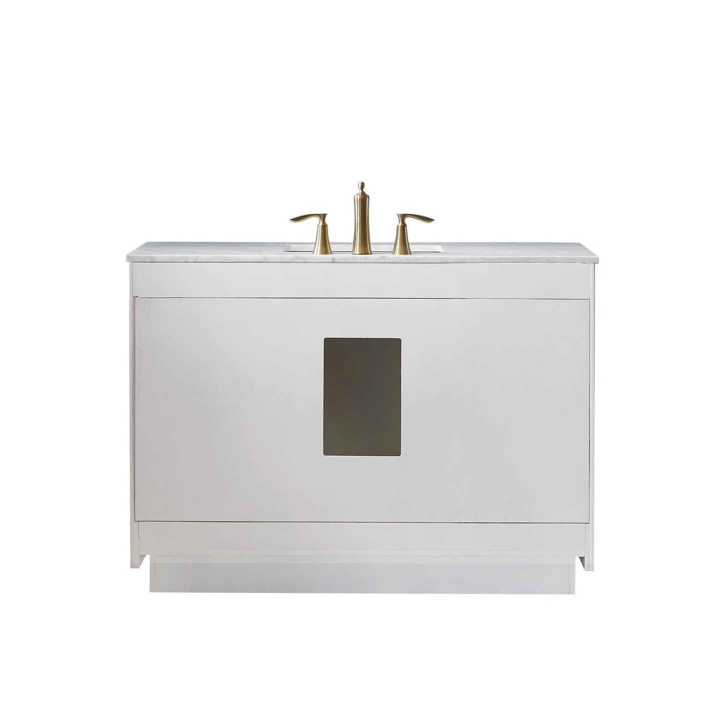 Ivy 48" Single Bathroom Vanity Set in White and Carrara White Marble Countertop without Mirror