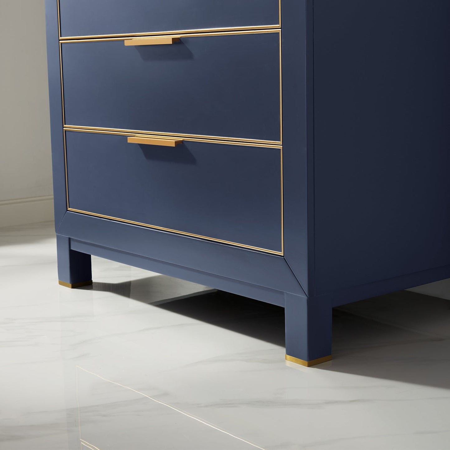 Jackson 36" Single Bathroom Vanity Set in Royal Blue and Aosta White Engineered Stone Countertop without Mirror