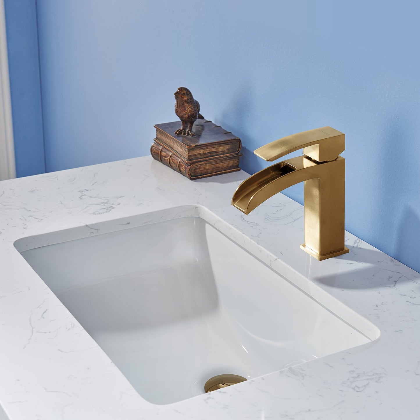 Jackson 36" Single Bathroom Vanity Set in White and Aosta White Engineered Stone Countertop without Mirror