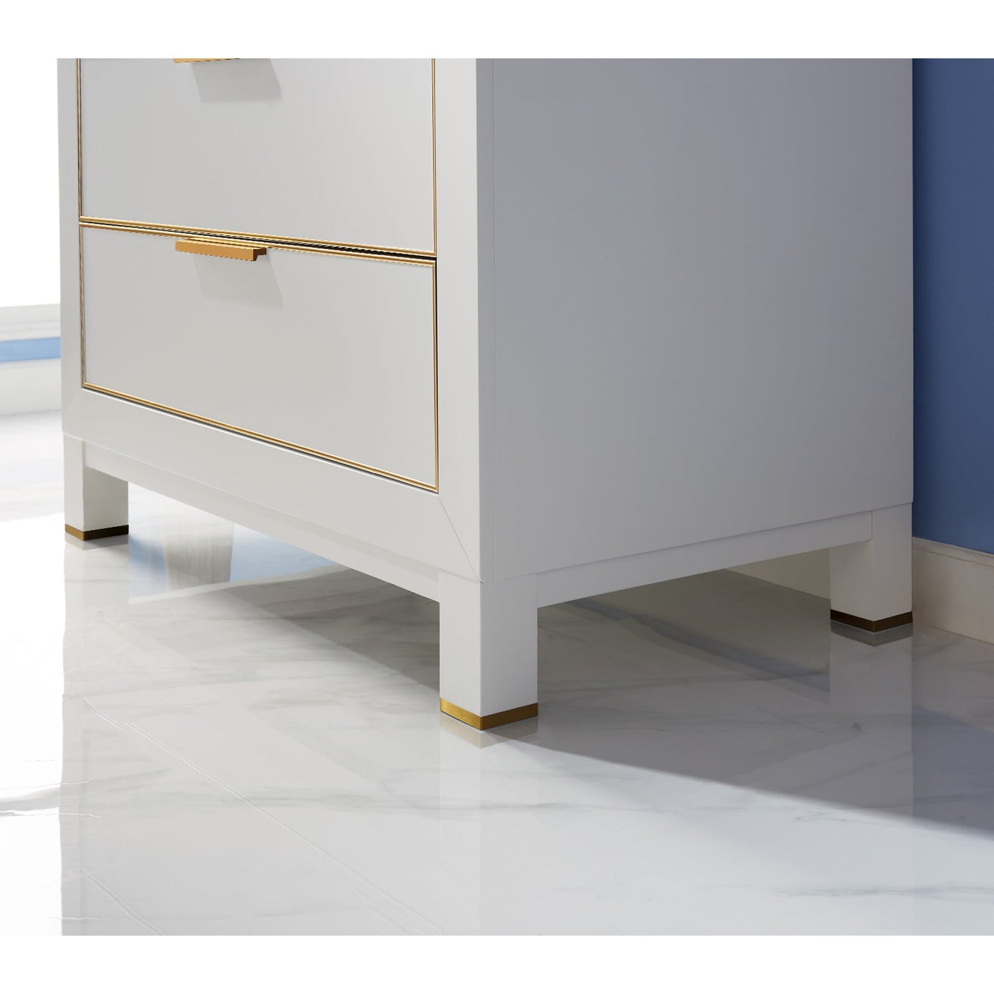 Jackson 36" Single Bathroom Vanity Set in White and Aosta White Engineered Stone Countertop without Mirror