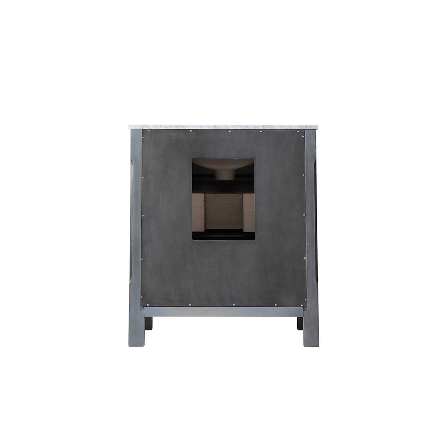 Maribella 30" Single Bathroom Vanity Set in Rust Black and Carrara White Marble Countertop without Mirror