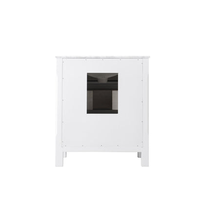 Maribella 30" Single Bathroom Vanity Set in White and Carrara White Marble Countertop without Mirror