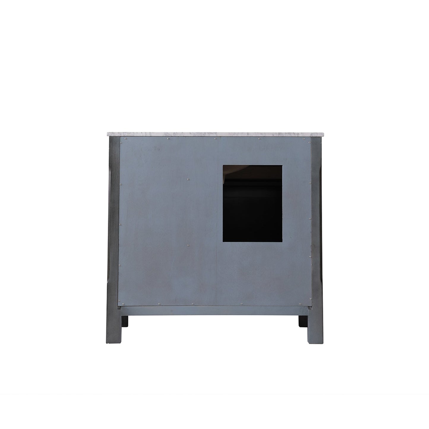 Maribella 36" Single Bathroom Vanity Set in Rust Black and Carrara White Marble Countertop without Mirror