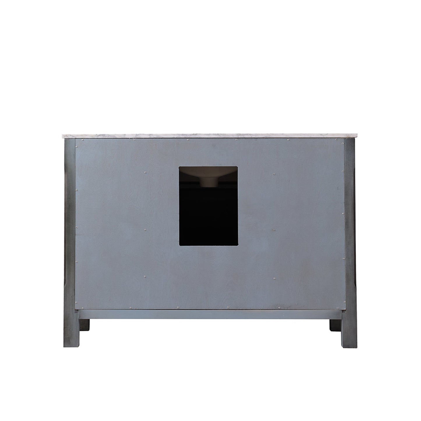 Maribella 48" Single Bathroom Vanity Set in Rust Black and Carrara White Marble Countertop without Mirror