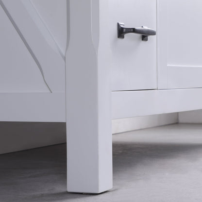 Maribella 48" Single Bathroom Vanity Set in White and Carrara White Marble Countertop without Mirror