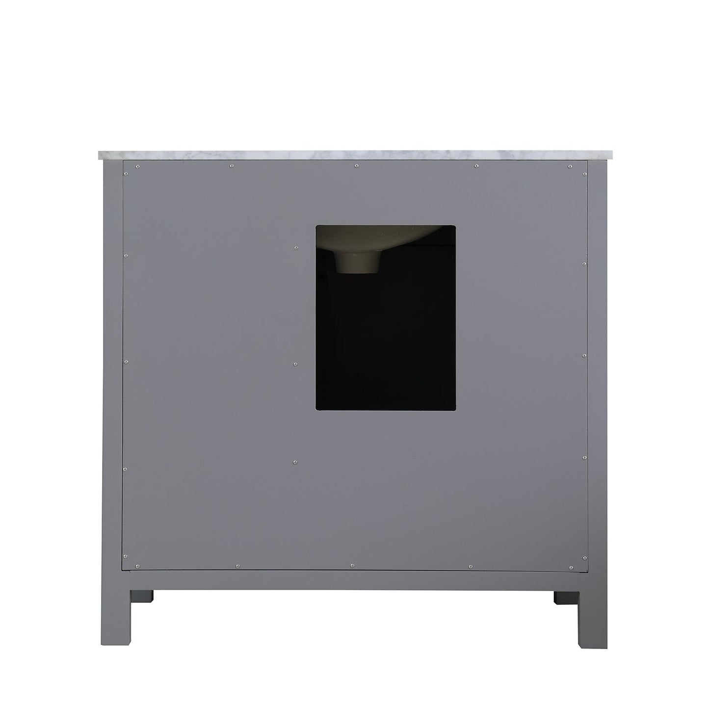 Kinsley 36" Single Bathroom Vanity Set in Gray and Carrara White Marble Countertop without Mirror