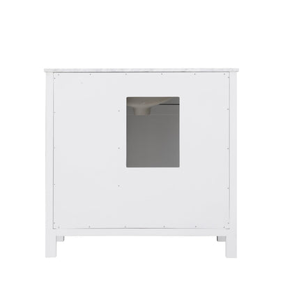 Kinsley 36" Single Bathroom Vanity Set in White and Carrara White Marble Countertop without Mirror