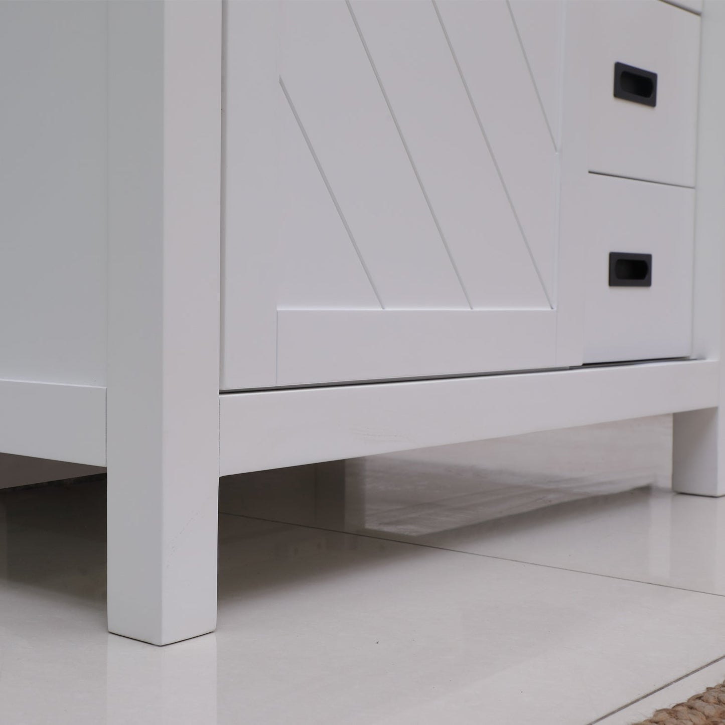 Kinsley 36" Single Bathroom Vanity Set in White and Carrara White Marble Countertop with Mirror