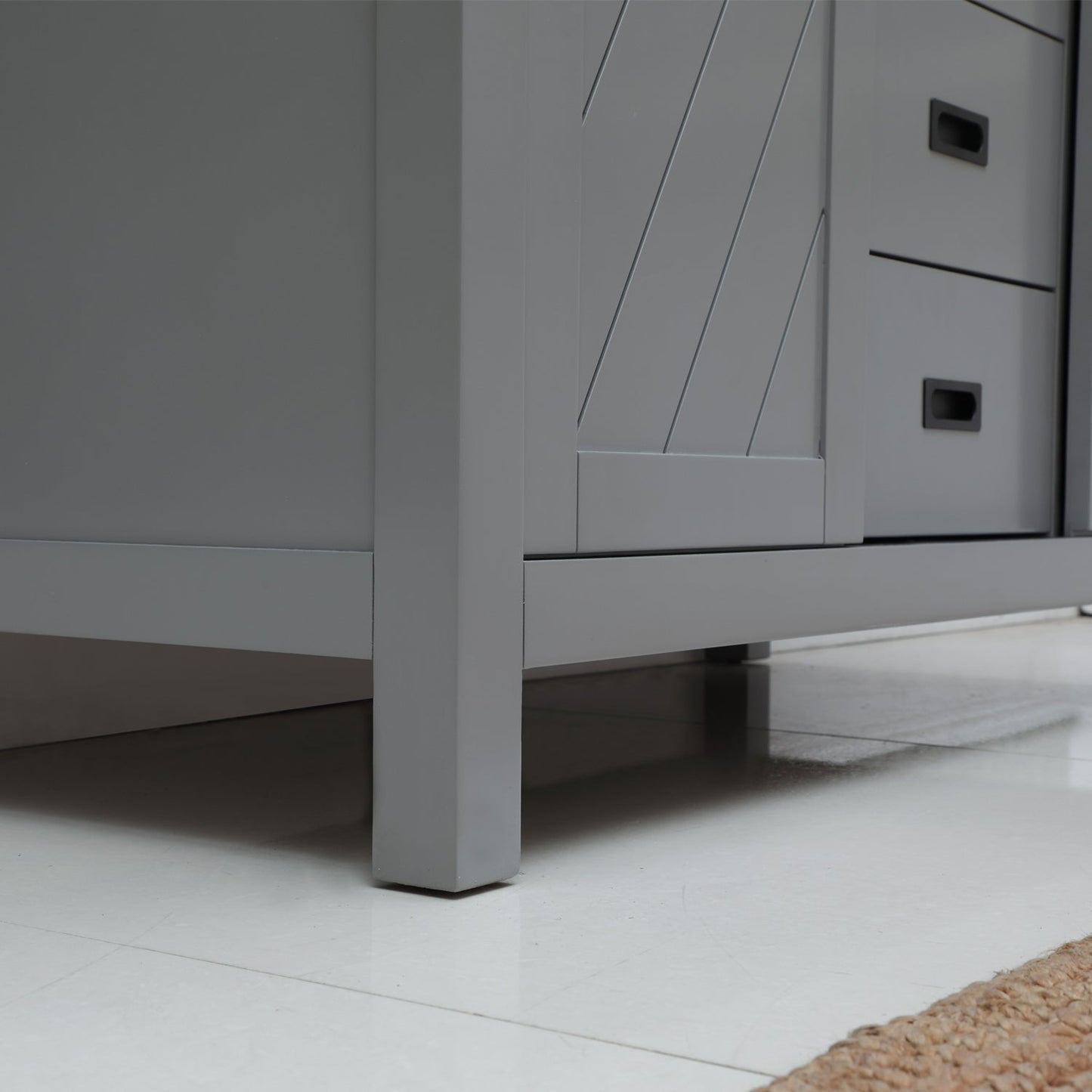 Kinsley 48" Single Bathroom Vanity Set in Gray and Carrara White Marble Countertop without Mirror