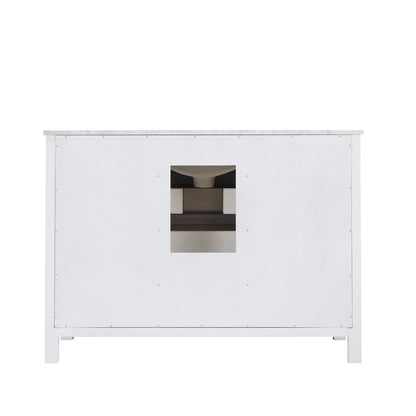 Kinsley 48" Single Bathroom Vanity Set in White and Carrara White Marble Countertop without Mirror