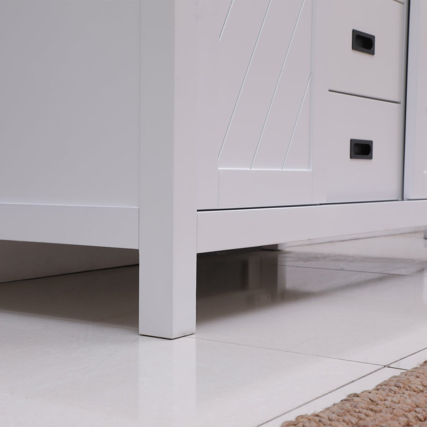 Kinsley 48" Single Bathroom Vanity Set in White and Carrara White Marble Countertop without Mirror