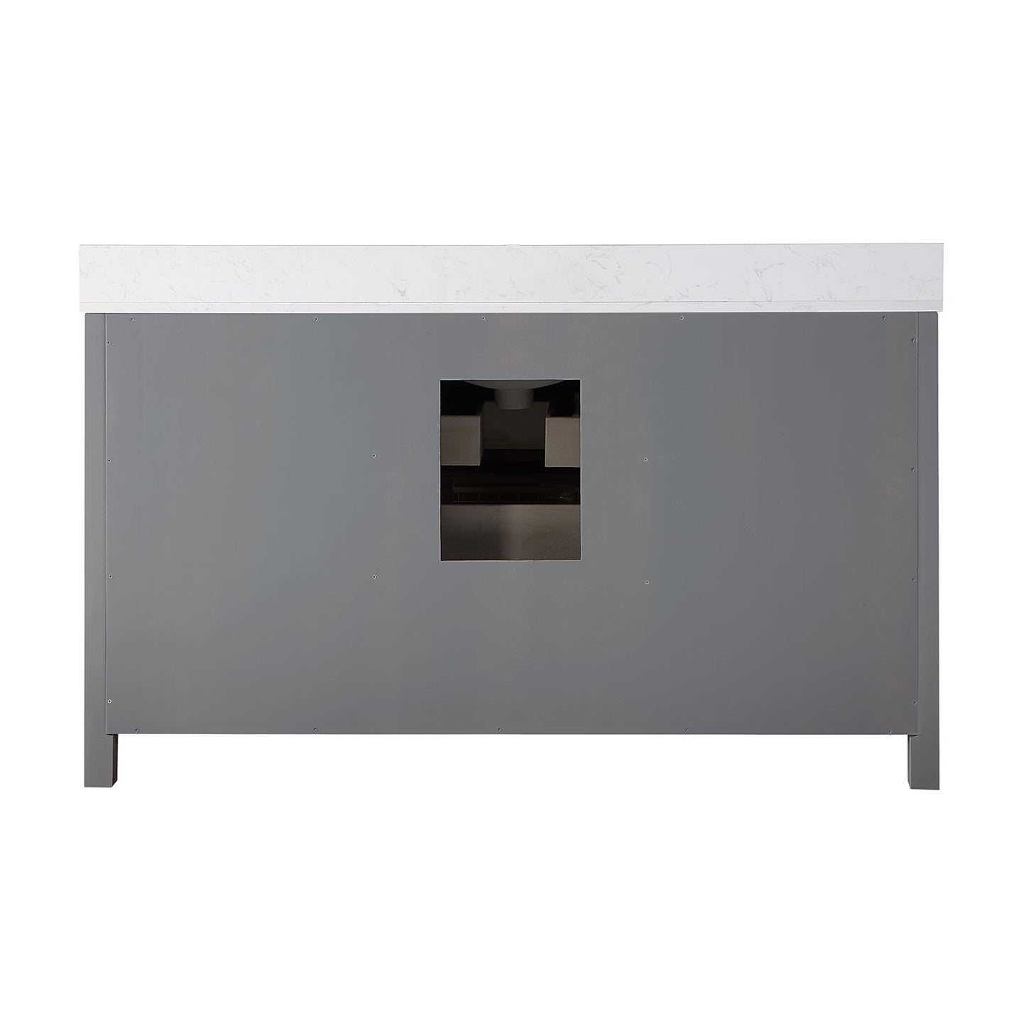 Kinsley 60" Single Bathroom Vanity Set in Gray and Aosta White Engineered Stone Countertop without Mirror