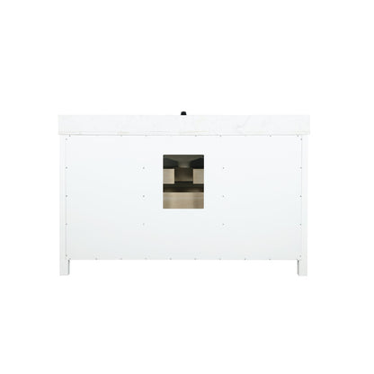 Kinsley 60" Single Bathroom Vanity Set in White and Carrara White Marble Countertop without Mirror