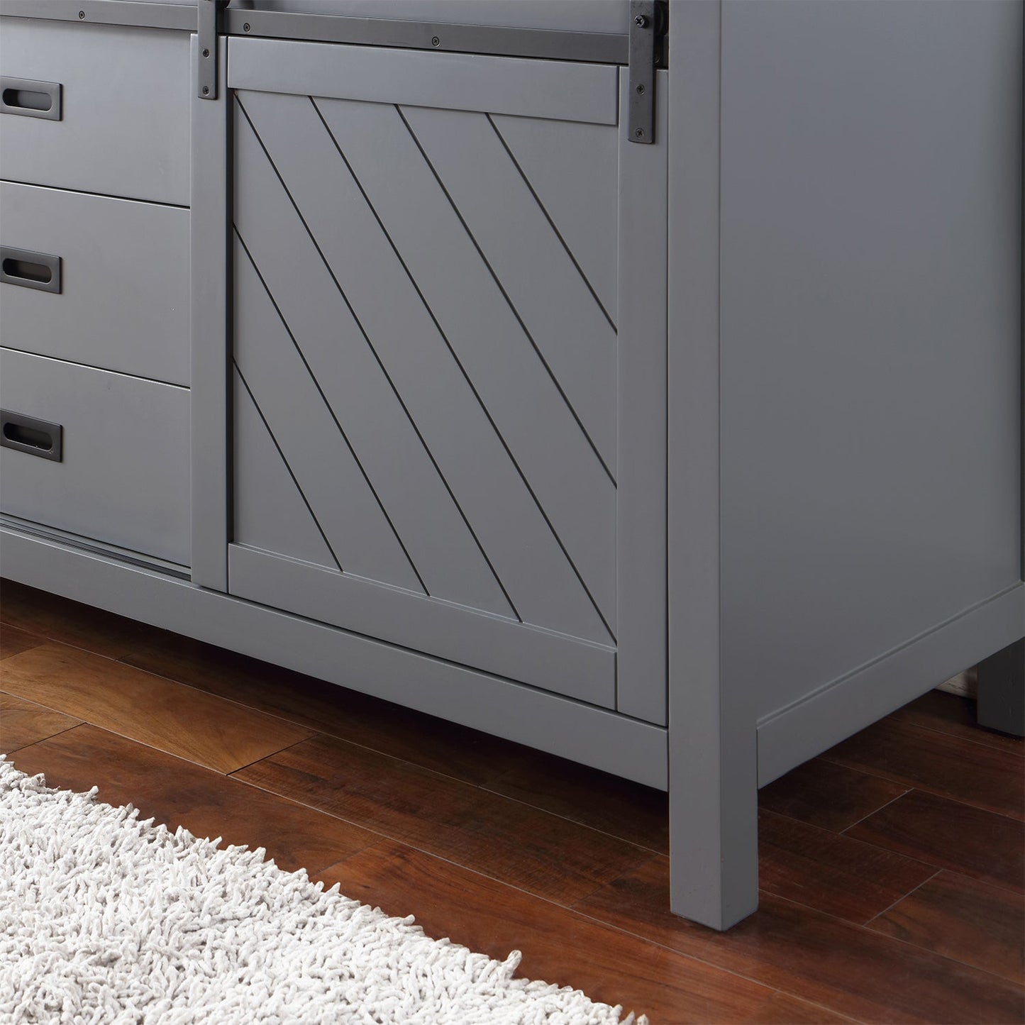 Kinsley 72" Double Bathroom Vanity Set in Gray and Aosta White Engineered Stone Countertop with Mirror