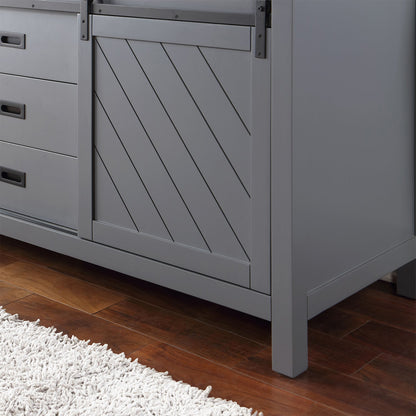 Kinsley 72" Double Bathroom Vanity Set in Gray and Aosta White Engineered Stone Countertop with Mirror