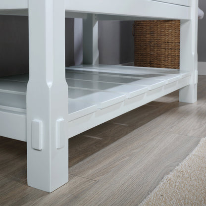 Georgia 42" Single Bathroom Vanity Set in White and Aosta White Composite Stone Top with White Farmhouse Basin without Mirror