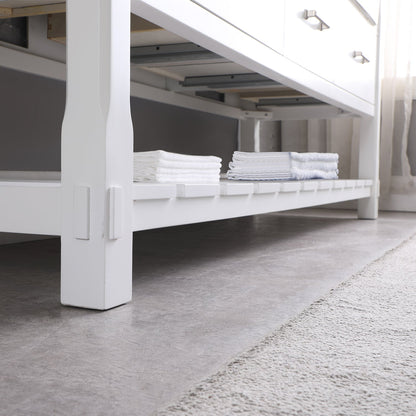 Georgia 72" Double Bathroom Vanity Set in White and Aosta White Composite Stone Top with White Farmhouse Basin without Mirror