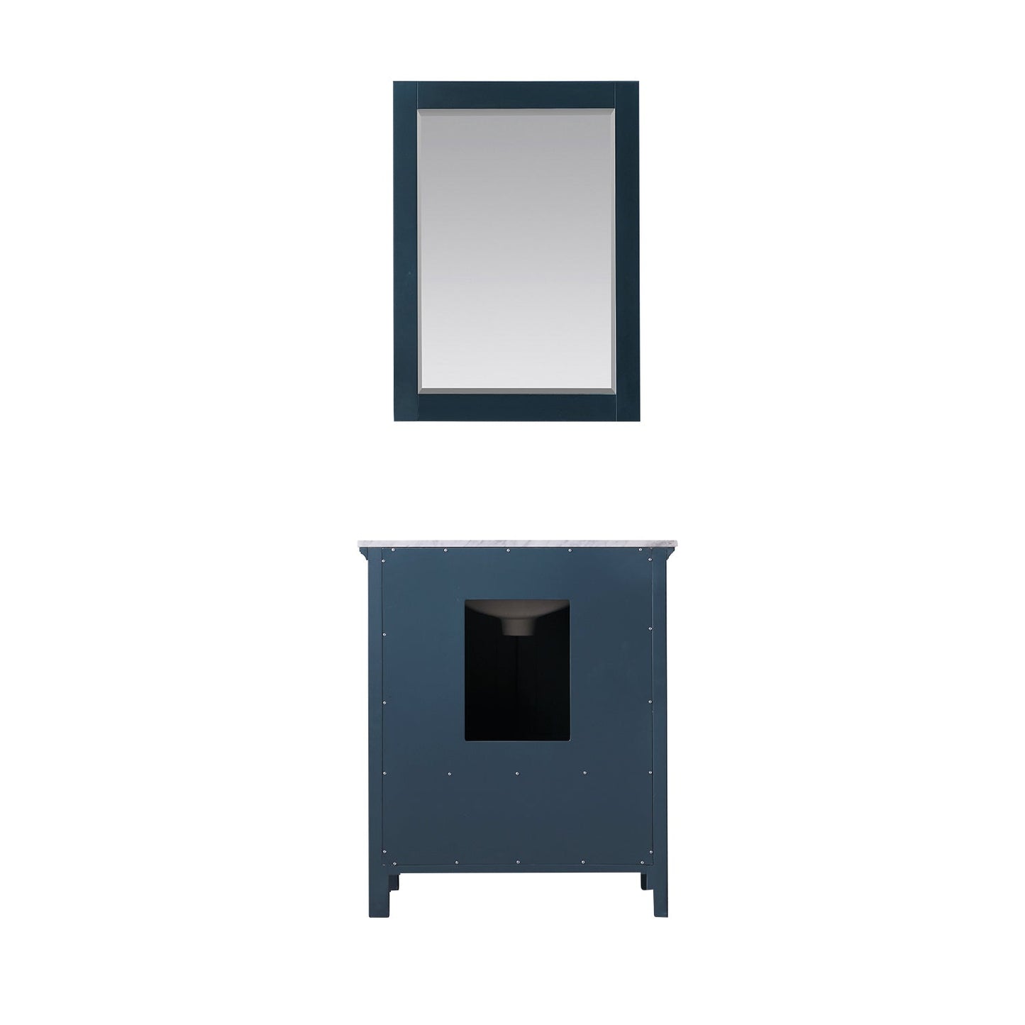 Isla 30" Single Bathroom Vanity Set in Classic Blue and Carrara White Marble Countertop with Mirror