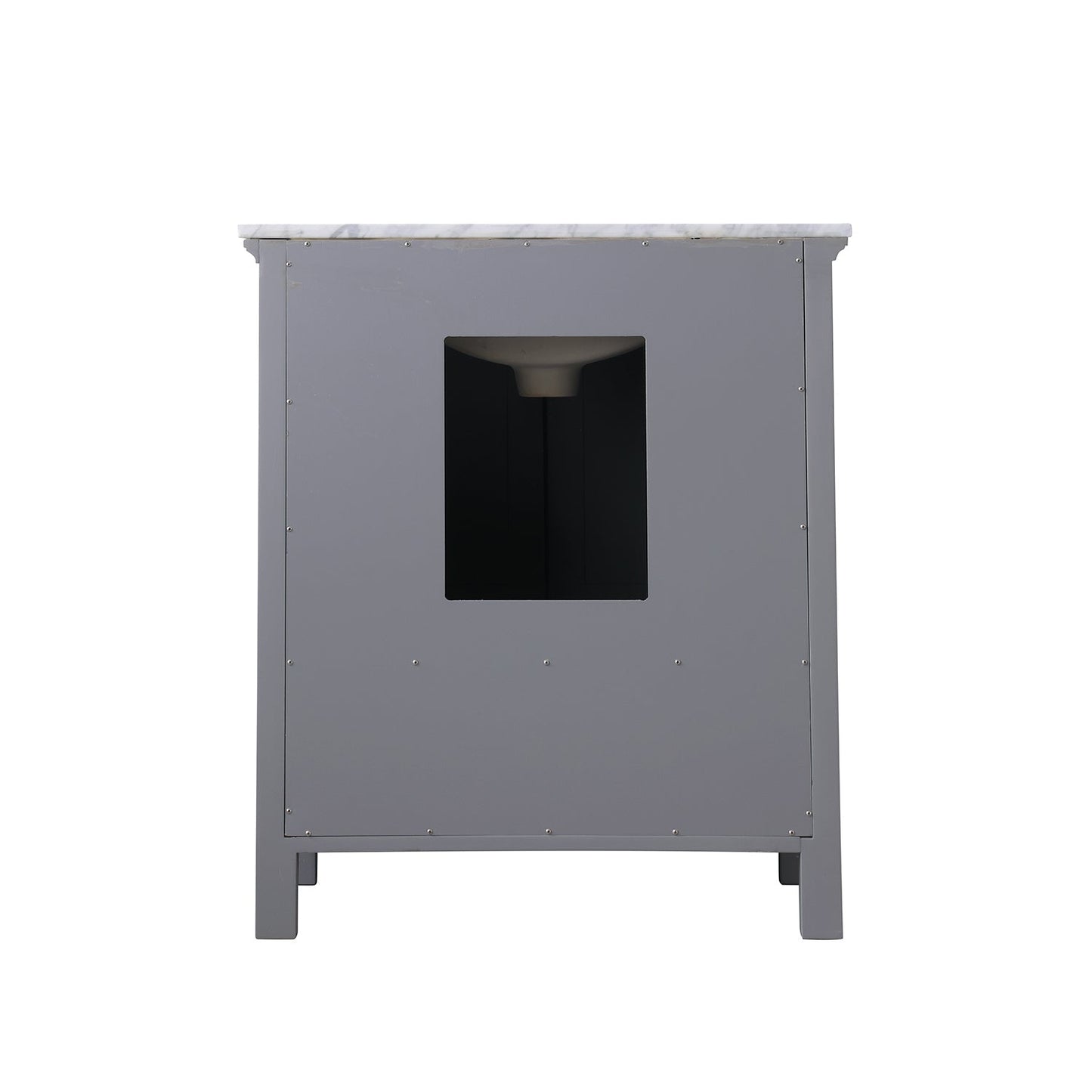 Isla 30" Single Bathroom Vanity Set in Gray and Carrara White Marble Countertop without Mirror
