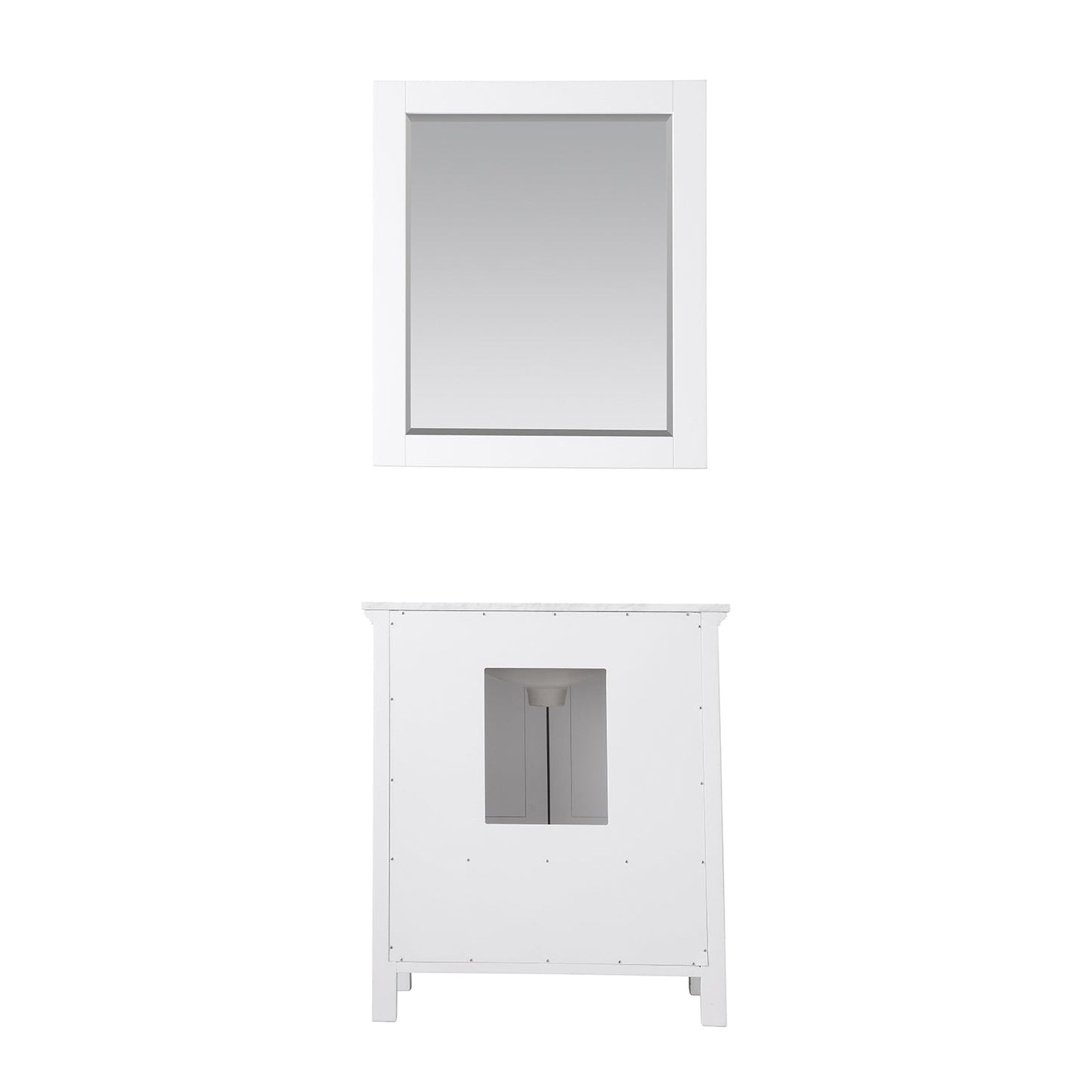Isla 30" Single Bathroom Vanity Set in White and Carrara White Marble Countertop with Mirror