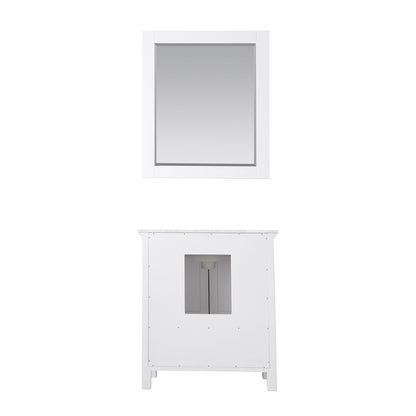 Isla 30" Single Bathroom Vanity Set in White and Carrara White Marble Countertop with Mirror