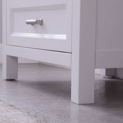 Isla 30" Single Bathroom Vanity Set in White and Carrara White Marble Countertop with Mirror
