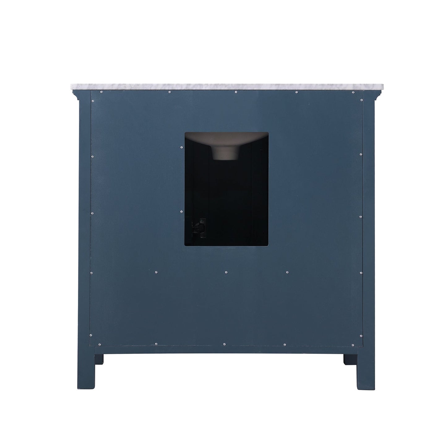 Isla 36" Single Bathroom Vanity Set in Classic Blue and Carrara White Marble Countertop without Mirror