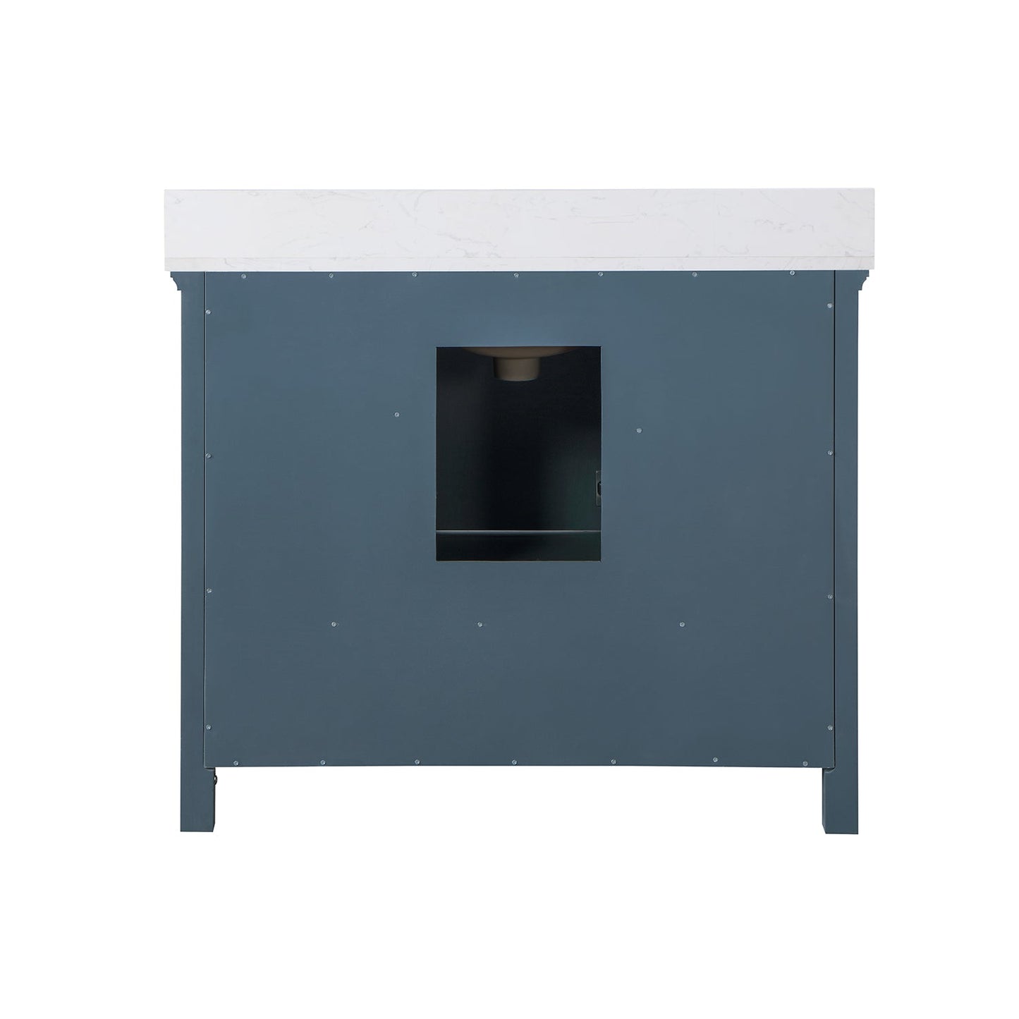 Isla 42" Single Bathroom Vanity Set in Classic Blue and Aosta White Engineered Stone Countertop without Mirror