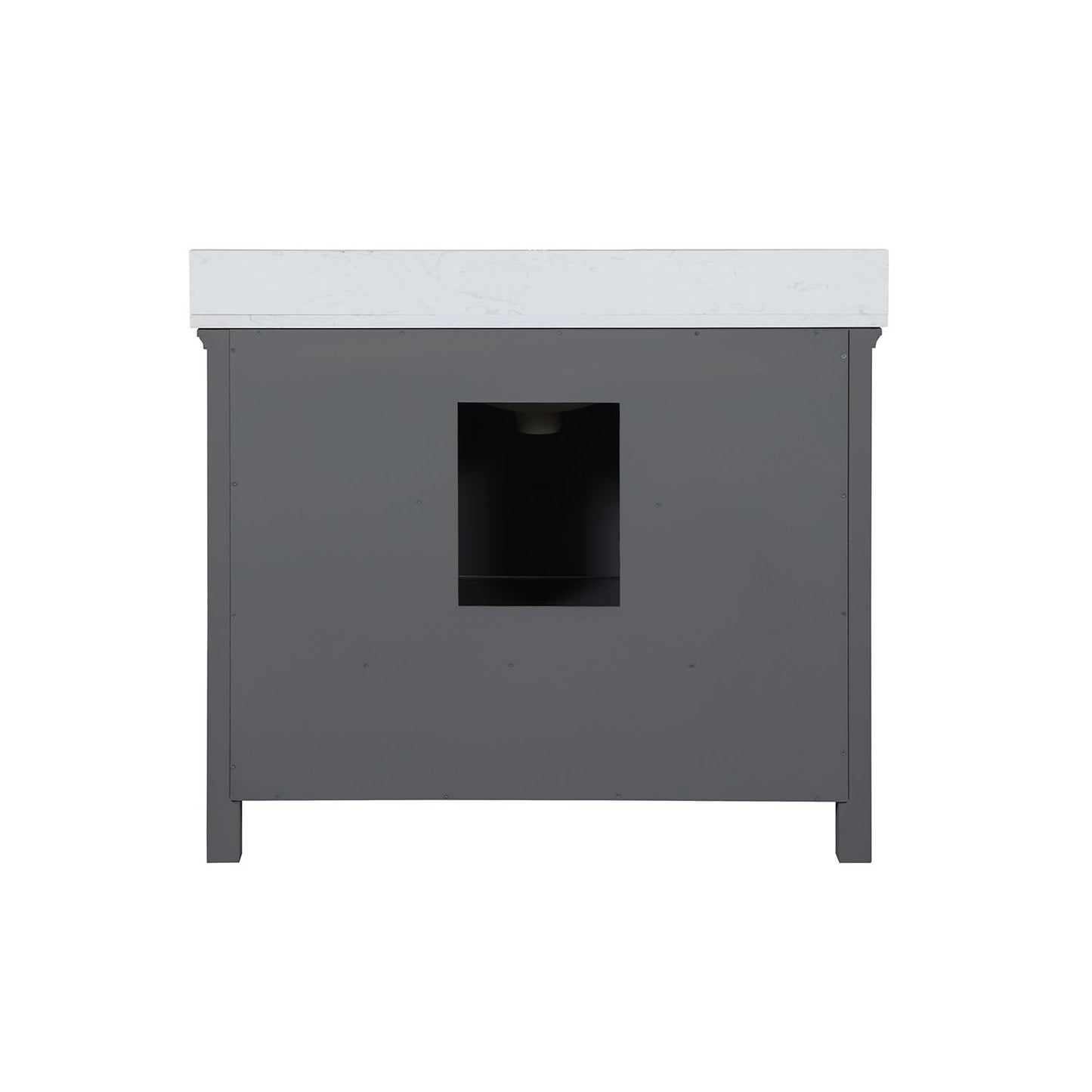 Isla 42" Single Bathroom Vanity Set in Gray and Aosta White Engineered Stone Countertop without Mirror