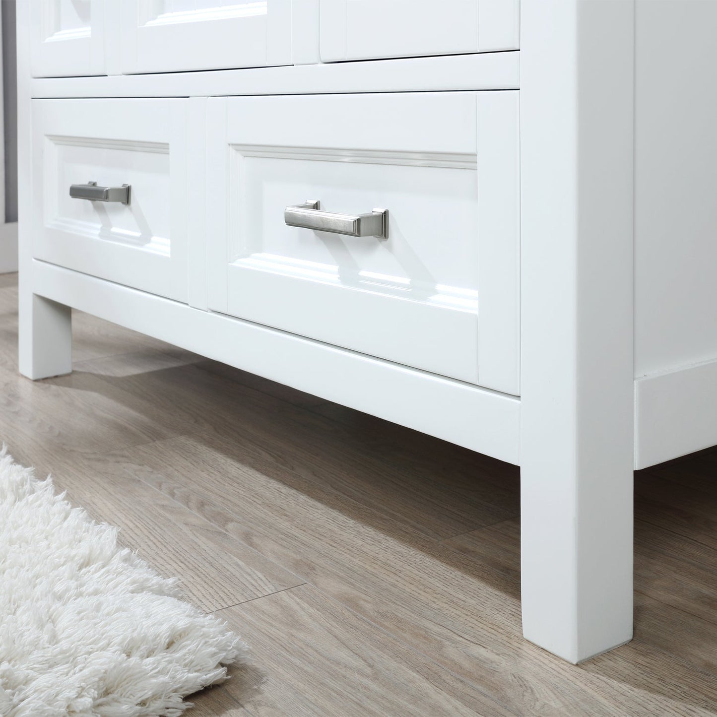 Isla 42" Single Bathroom Vanity Set in White and Aosta White Engineered Stone Countertop without Mirror