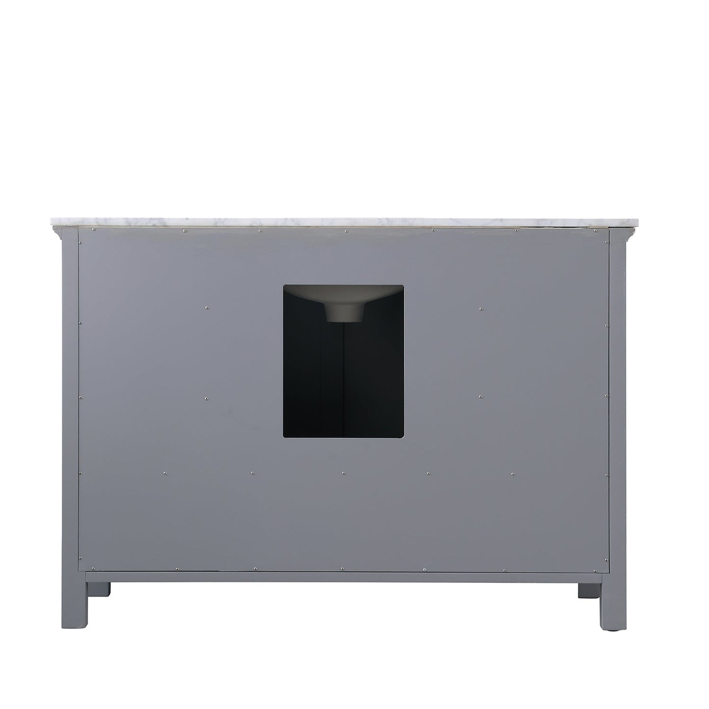 Isla 48" Single Bathroom Vanity Set in Gray and Carrara White Marble Countertop without Mirror