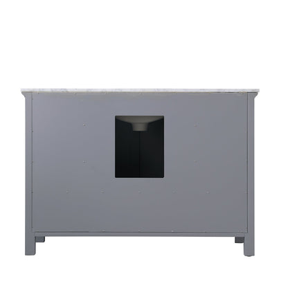 Isla 48" Single Bathroom Vanity Set in Gray and Carrara White Marble Countertop without Mirror