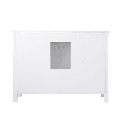 Isla 48" Single Bathroom Vanity Set in White and Carrara White Marble Countertop without Mirror