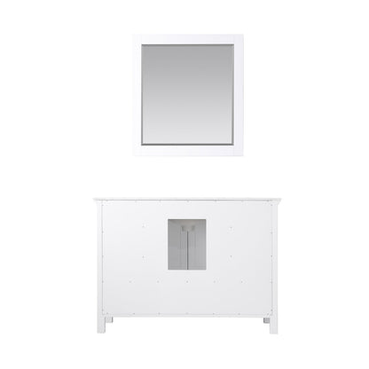 Isla 48" Single Bathroom Vanity Set in White and Carrara White Marble Countertop with Mirror