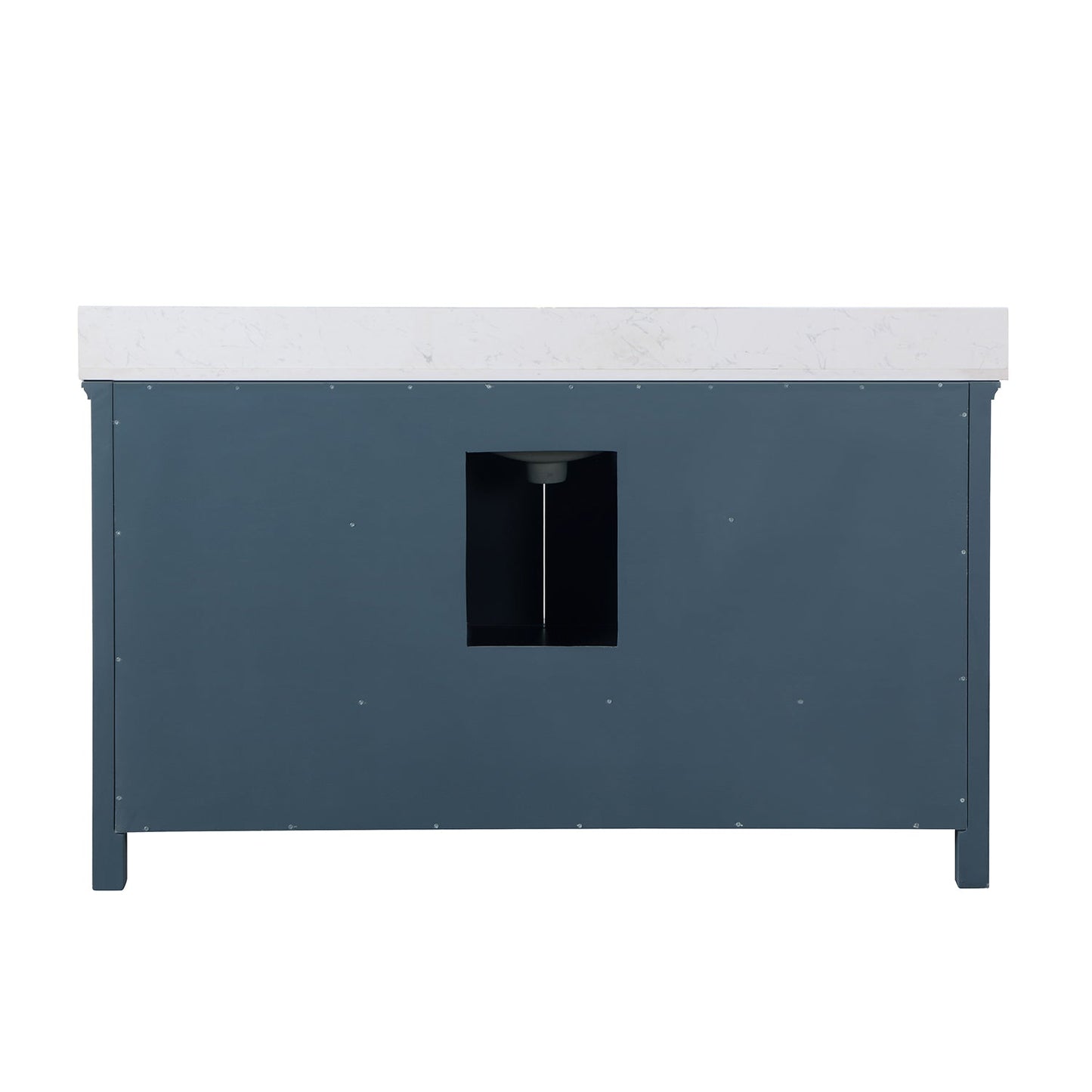 Isla 60" Single Bathroom Vanity Set in Classic Blue and Aosta White Engineered Stone Countertop without Mirror