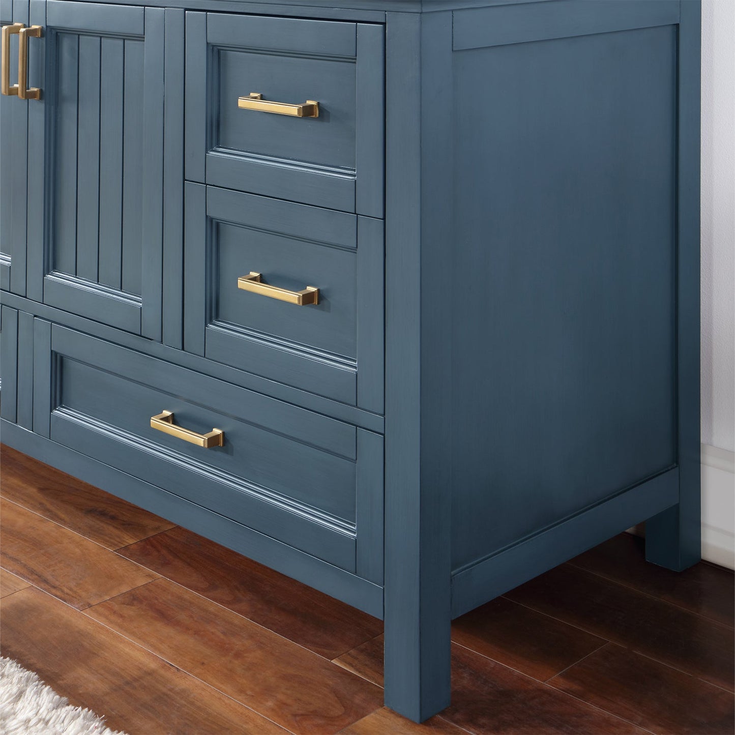 Isla 60" Single Bathroom Vanity Set in Classic Blue and Aosta White Engineered Stone Countertop without Mirror