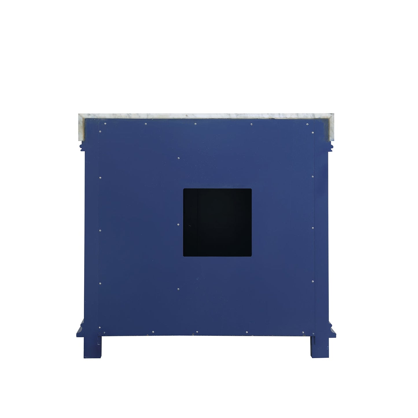 Jardin 36" Single Bathroom Vanity Set in Jewelry Blue and Carrara White Marble Countertop without Mirror