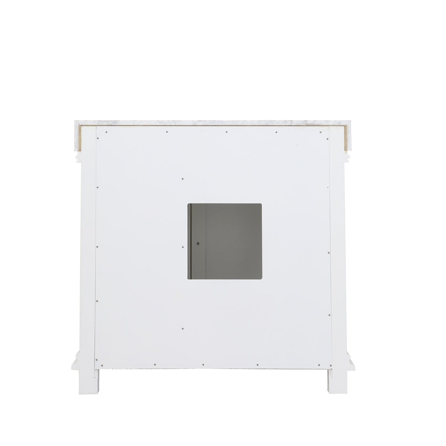 Jardin 36" Single Bathroom Vanity Set in White and Carrara White Marble Countertop without Mirror