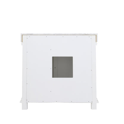 Jardin 36" Single Bathroom Vanity Set in White and Carrara White Marble Countertop without Mirror
